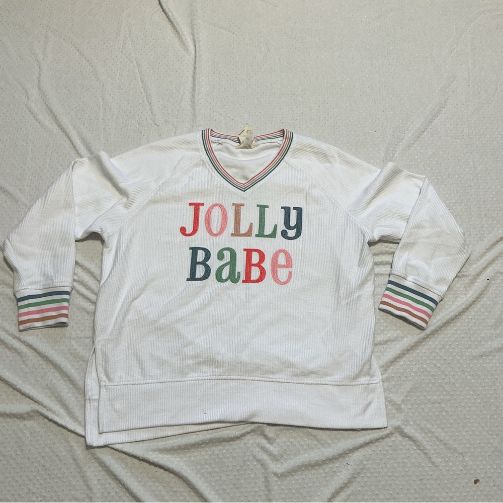 Jadelynn Brooke Boutique Jolly Babe Christmas Sweater MEDIUM